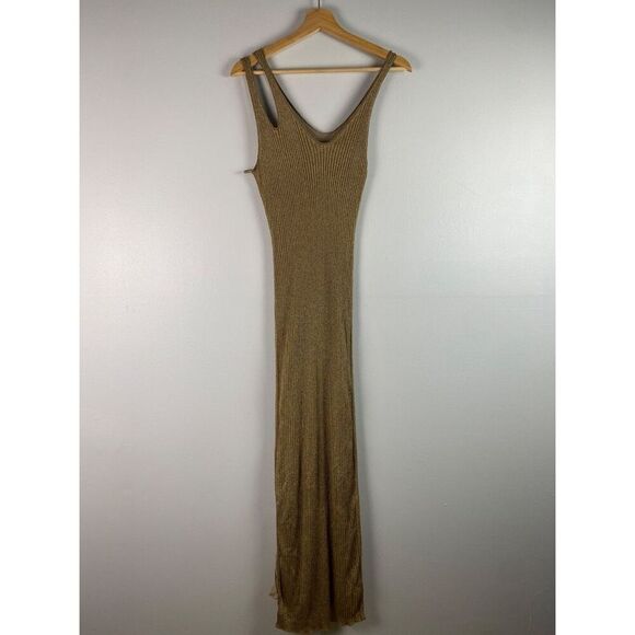 JONATHAN SIMKHAI Ivette Metallic Rib-Knit Midi-Dress - Picture 7 of 12